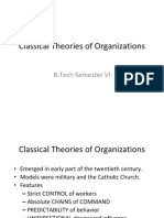 Classical Theories of Organizations: B.Tech Semester VI