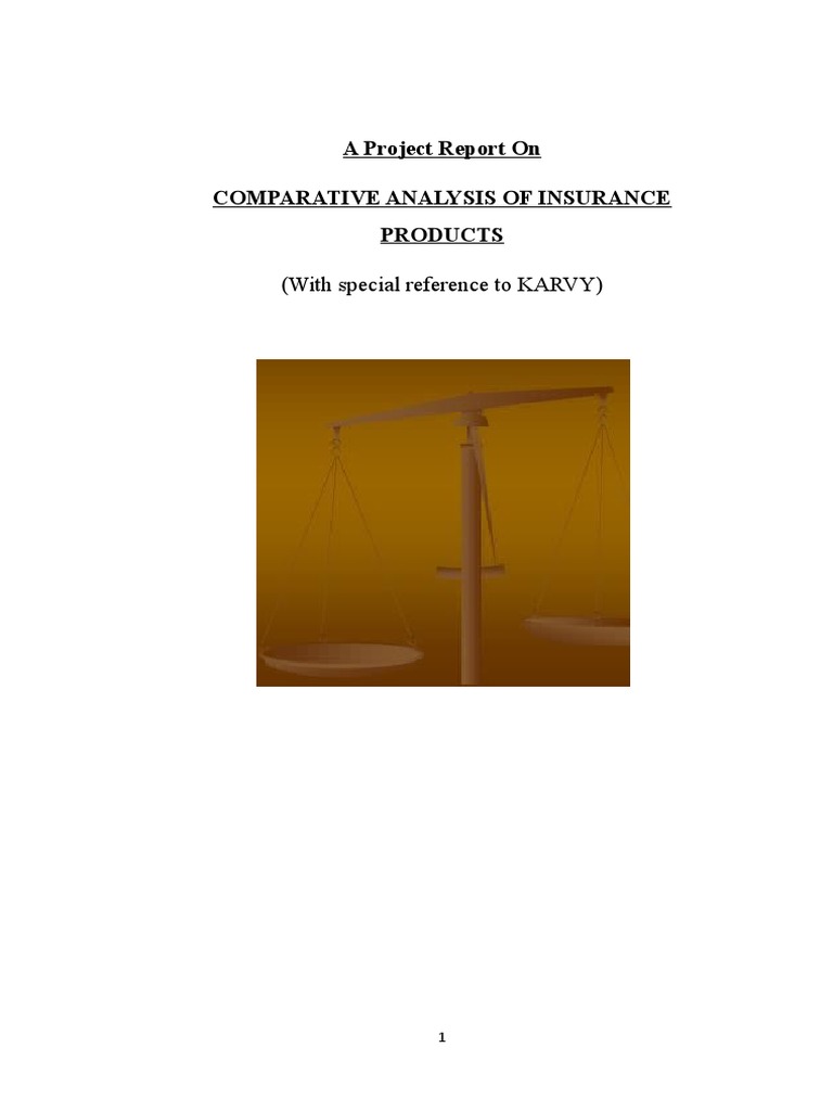 A Project Report On Comparative Analysis of Insurance Products | PDF ...