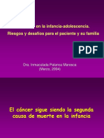 El Cancer en La Infancia Adolescencia Riesgos y Desafios para El Paciente y Su Familia