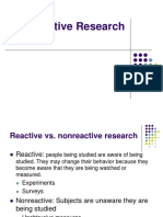 Nonreactive Research