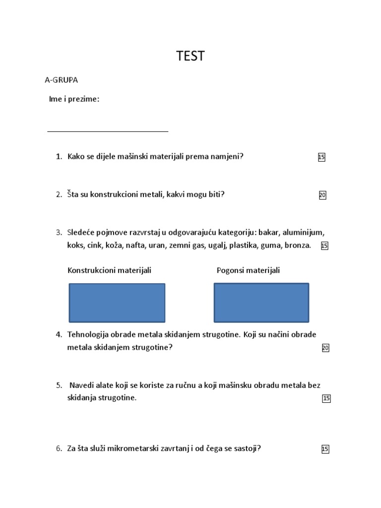 Test A | PDF