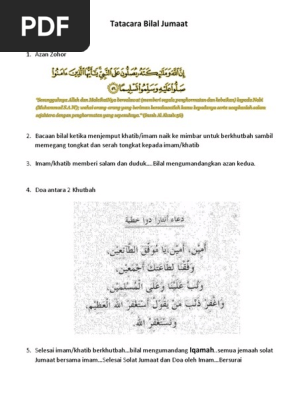 Tatacara Bilal Jumaat Pdf