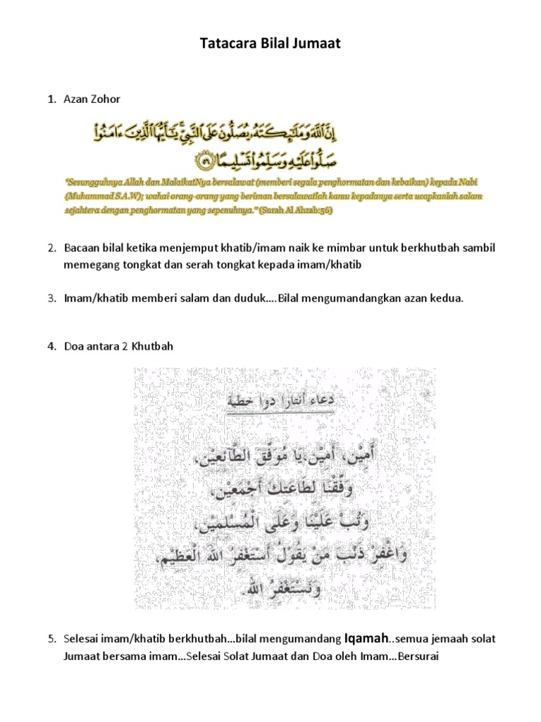 Tatacara Bilal Jumaat Pdf