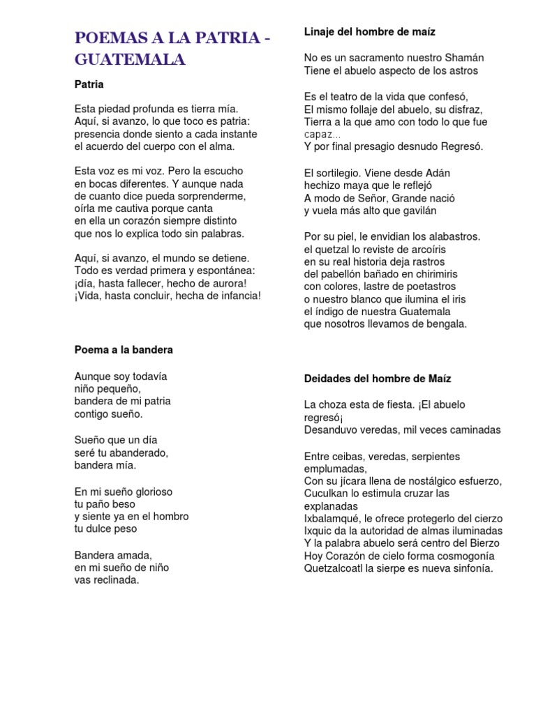 Poemas A La Patria | PDF | Naturaleza | Naturaleza