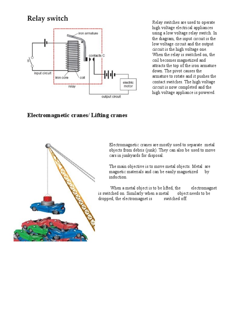 Uses of Electromagnetism | PDF | Relay | Switch