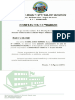 Constancia trabajo municipalidad Monzón