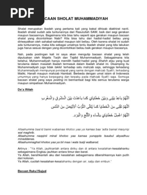 Bacaan Sholat Muhammadiyah Do A Iftitah