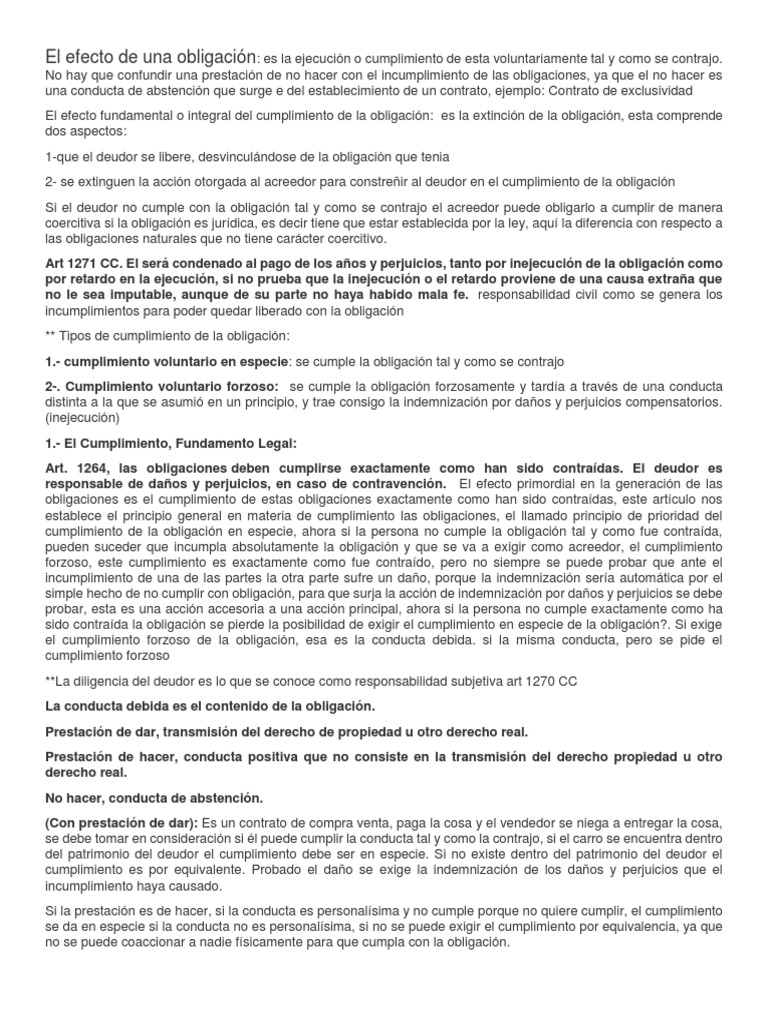 Efectos y Cumplimiento de Obligaciones | PDF | Pagos | Gobierno