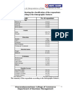 Table No 4.1: Showing The Classification of The Respondents According To The Demographic Features