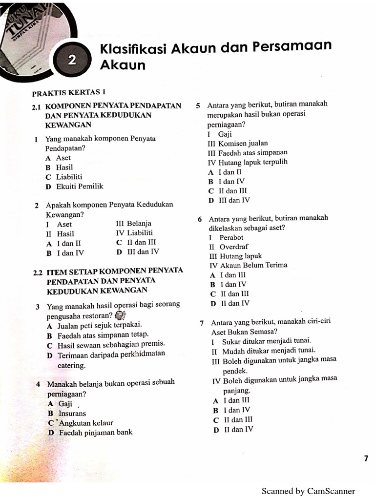 Prinsip Perakaunan Tingkatan 4 Klafikasi Akaun Pdf