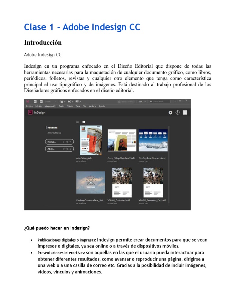 Configuración de Documentos en InDesign | PDF | Point and Click ...