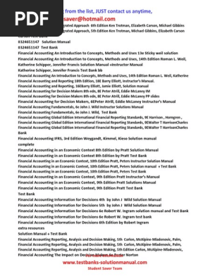 Full List Test Banks And Solutions Manual Student Saver Team