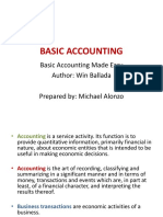 Basic Accounting: Basic Accounting Made Easy Author: Win Ballada Prepared By: Michael Alonzo