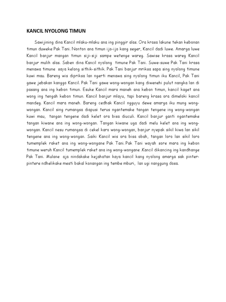 Kancil Nyolong Timun Pdf