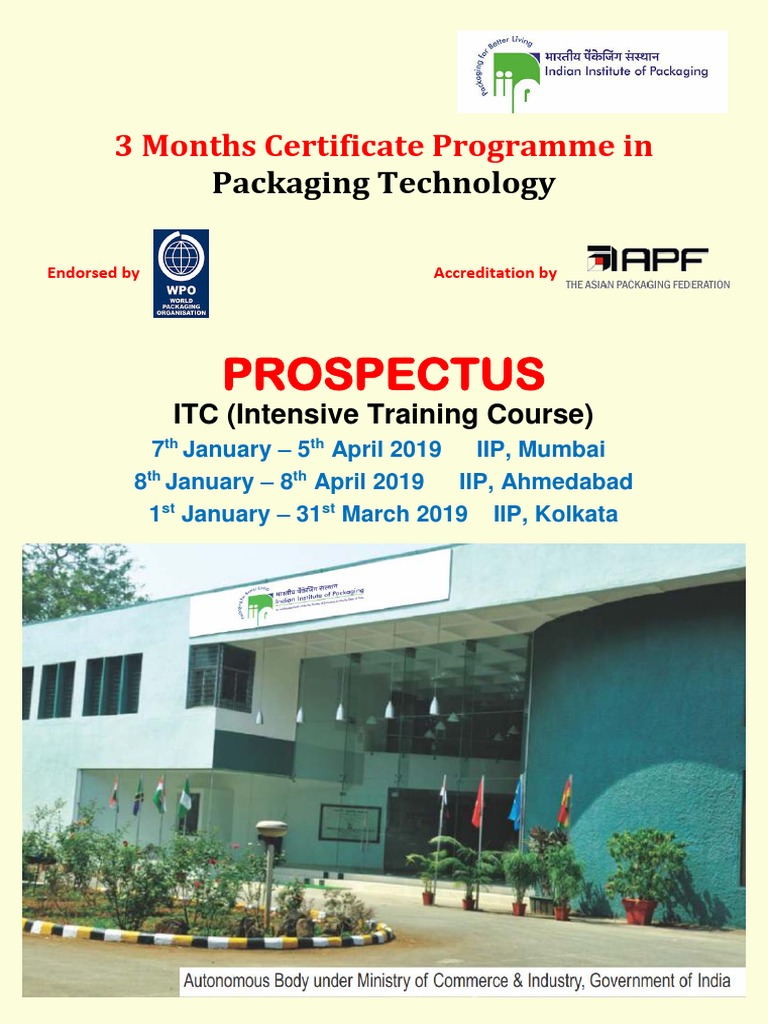 Certificate Course in Packaging Technology | PDF | Packaging And ...