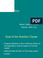 Nutrition: Name: Nathalia Nuñez Teacher: Miss Cris