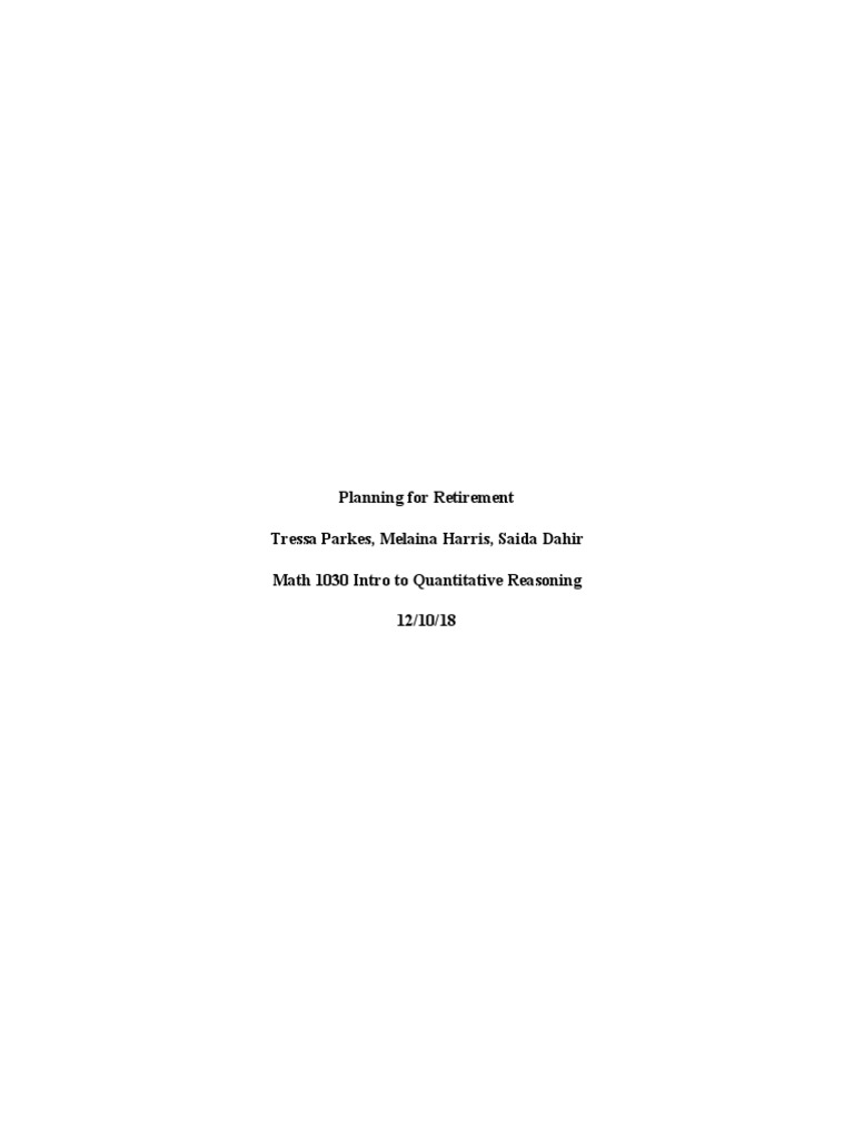 Planning For Retirement | PDF | Saving | Annual Percentage Rate
