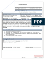 Incident Report: Health and Safety Environment The Address Residence - Sky View Dubai