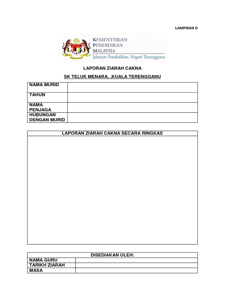 Borang Ziarah Cakna