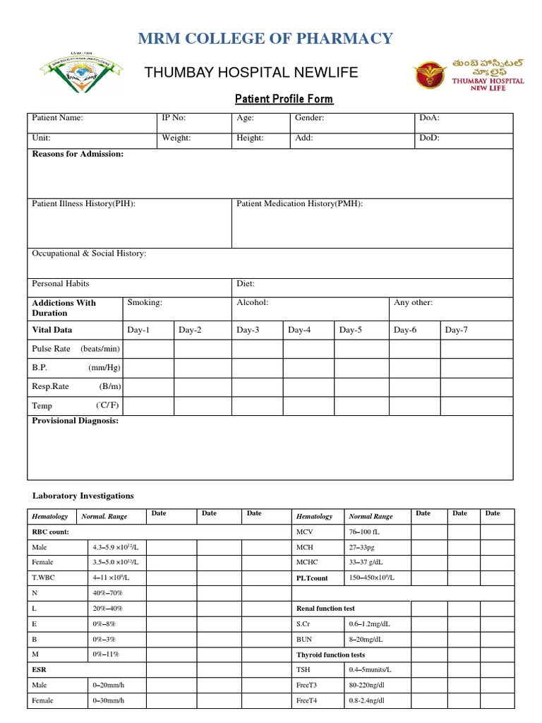 Patient Profile and Medication Management | PDF | Adverse Effect ...