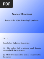 Nuclear Reactions: Rutherford's Alpha Scattering Experiment