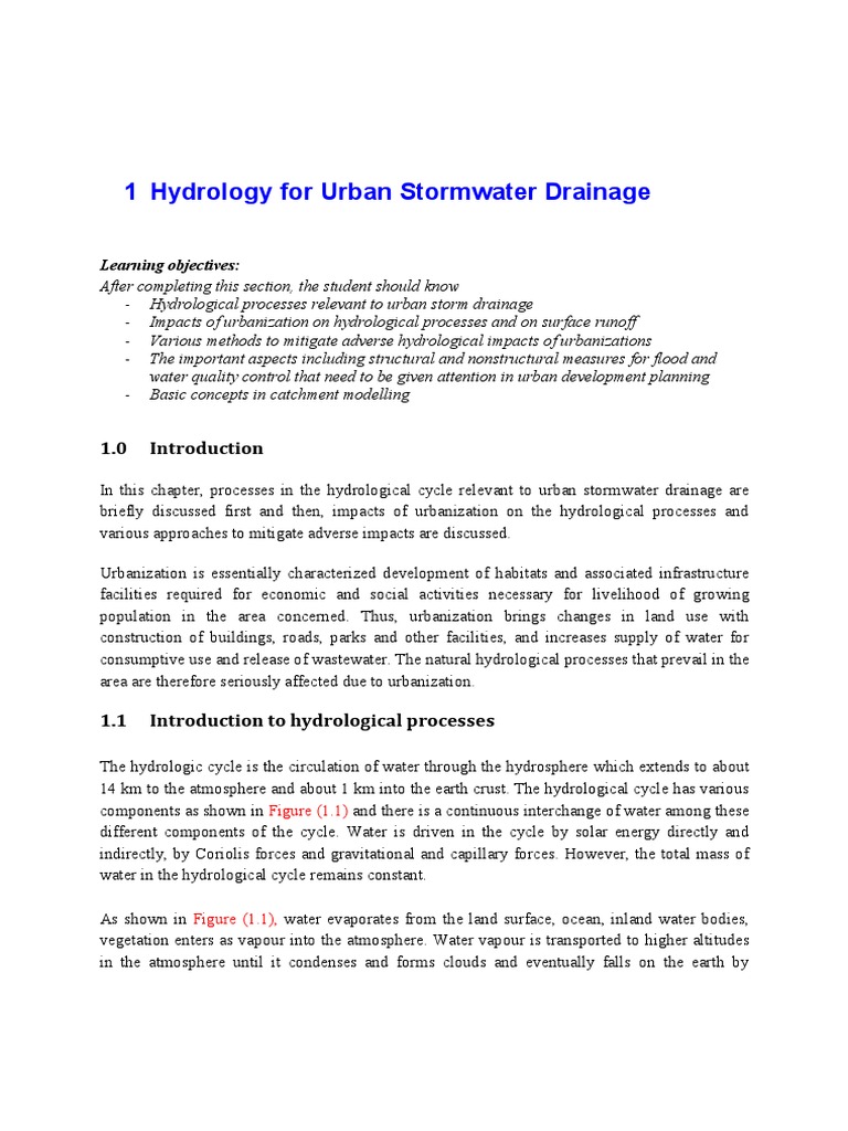 Urban Hydrology and Stormwater Management | PDF | Stormwater | Surface ...