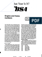 Check engine and frame numbers to determine the year of your vintage BSA motorcycle