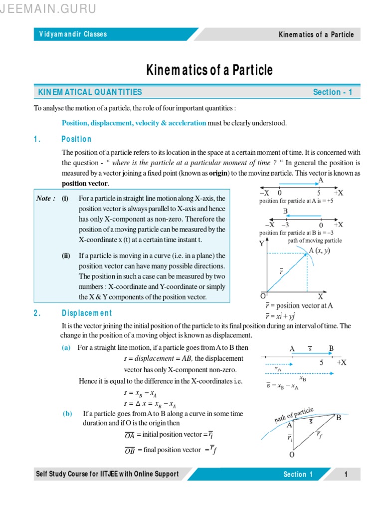 Kinematics of A Particle PDF | PDF | Acceleration | Velocity