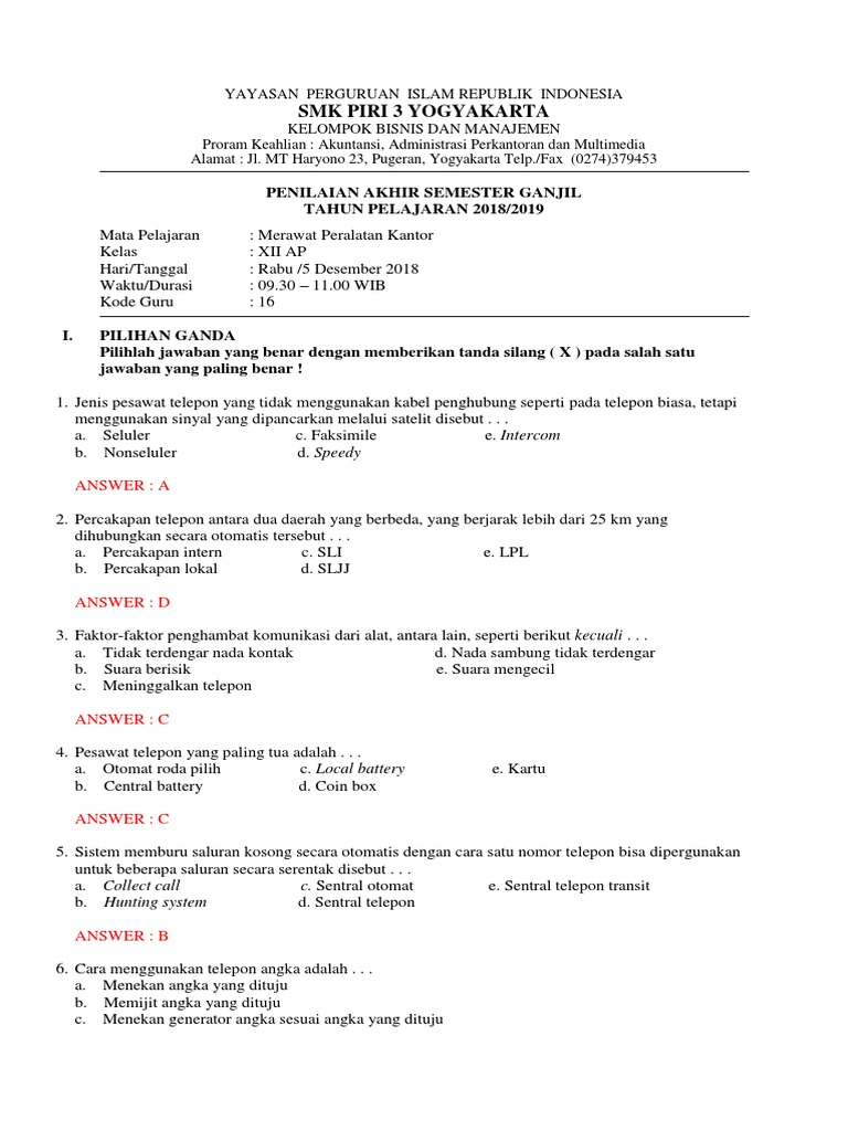 Mengelola Peralatan Kantor Xiiap Pdf