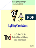 Lighting Calculations: Ir. Dr. Sam C. M. Hui