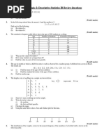 2015-16 Topic 2 - Descriptive Statistics IB Review Questions