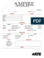 Vampire Character Sheet