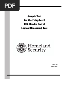 Sample U.S. Border Patrol Logical Reasoning Test