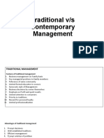 Traditional V/s Contemporary Management