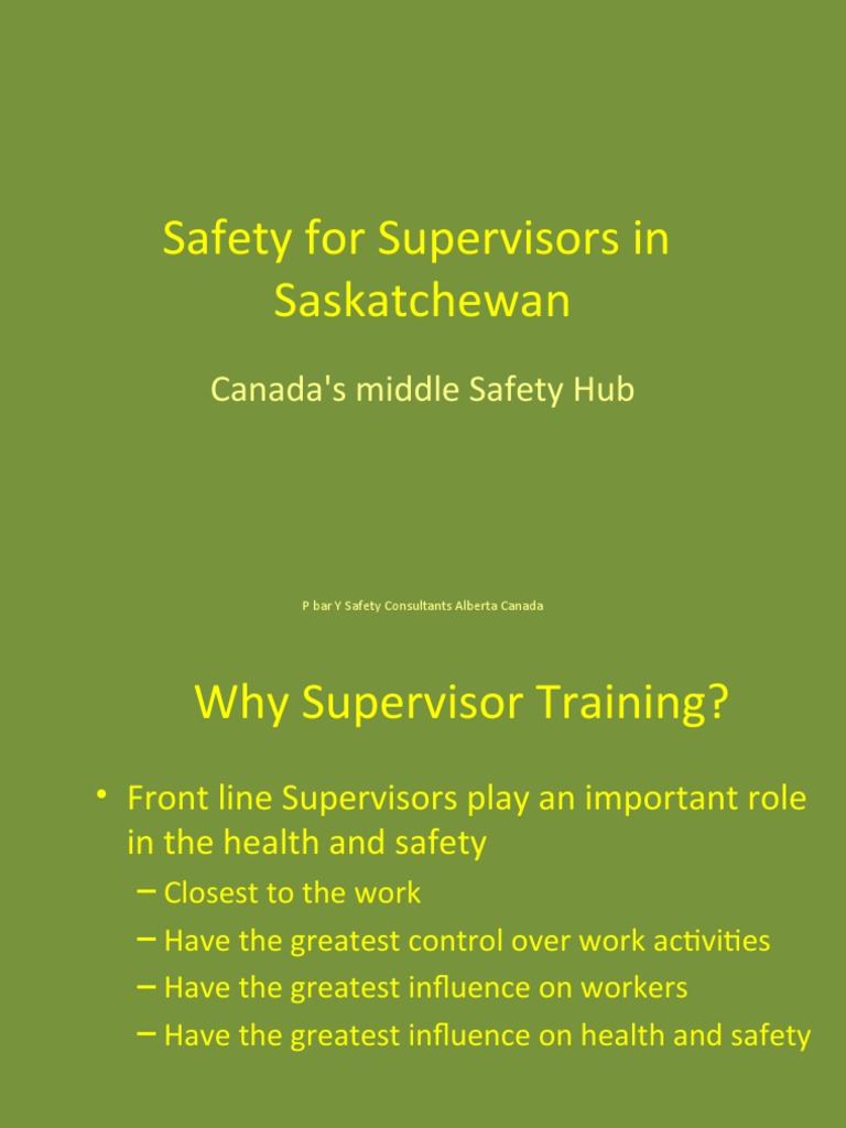 Safety For Supervisors in | PDF | Occupational Safety And Health | Safety