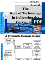 Module 3 Lesson 2 The Role of Technology in Delivering The Curriculum