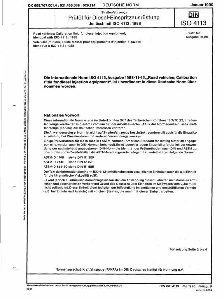 DIN ISO 4113 Calibration Oils 1988 PDF