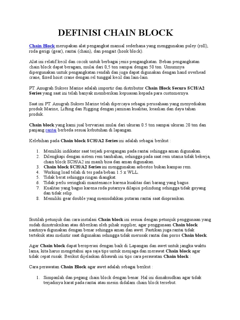 Definisi Chain Block | PDF