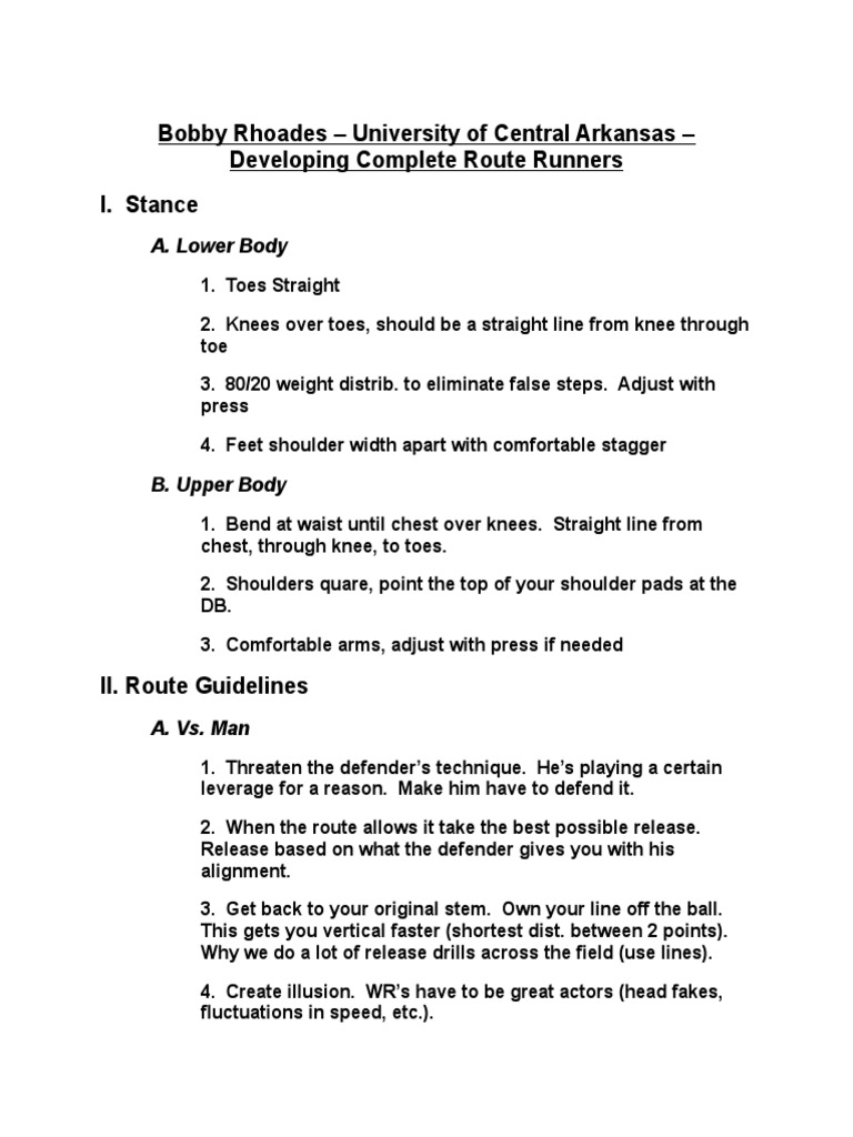 Mastering Route Running Techniques | PDF | Foot | Sports