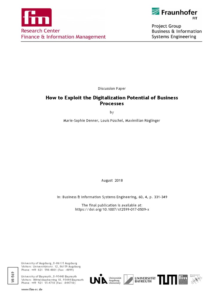 How To Exploit The Digitalization Potential of Business Processes | PDF ...