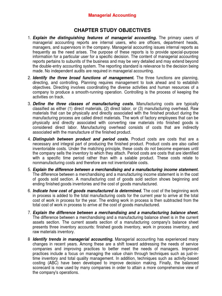 Managerial Accounting Pdf Cost Of Goods Sold Inventory
