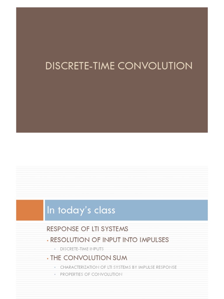 LectureConvolution PDF | PDF | Convolution | Algorithms