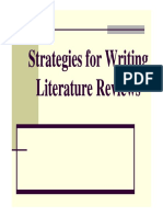 Strategies For Writing Literature Review