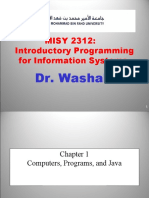 MISY 2312: Introductory Programming For Information Systems: Dr. Washah