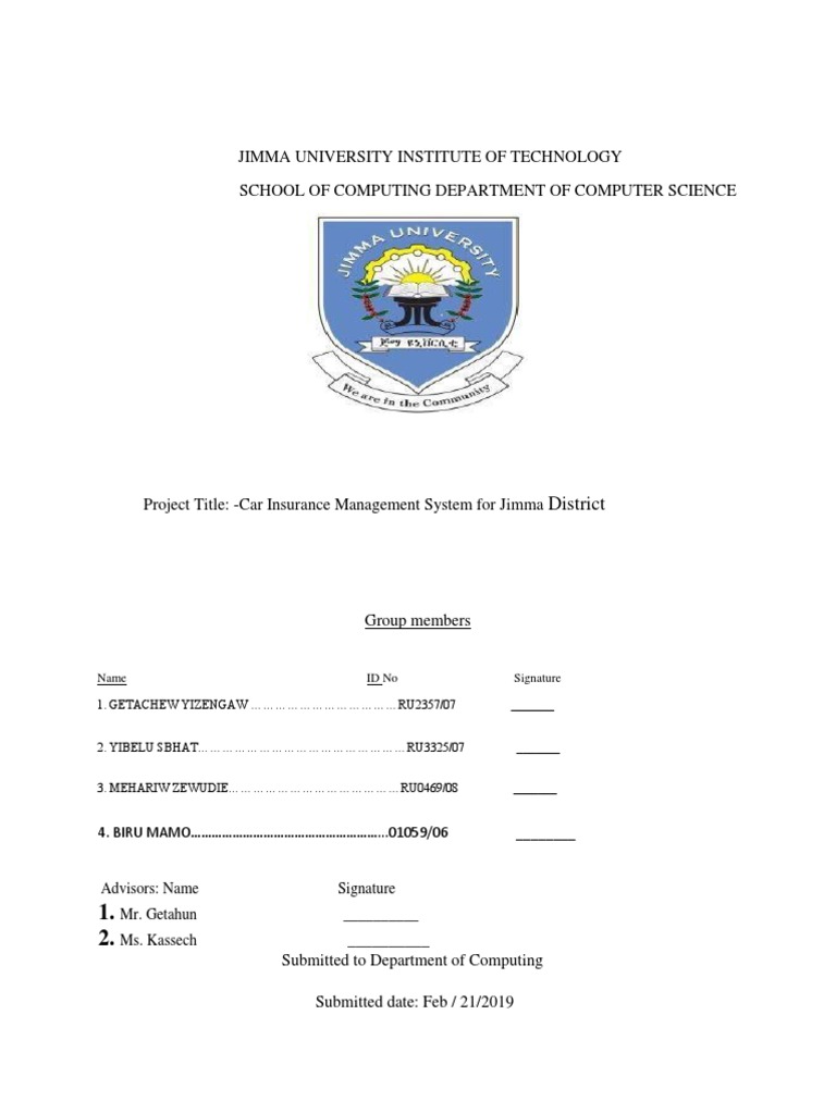 Car Insurance Management System Project | PDF | Computing | Areas Of ...