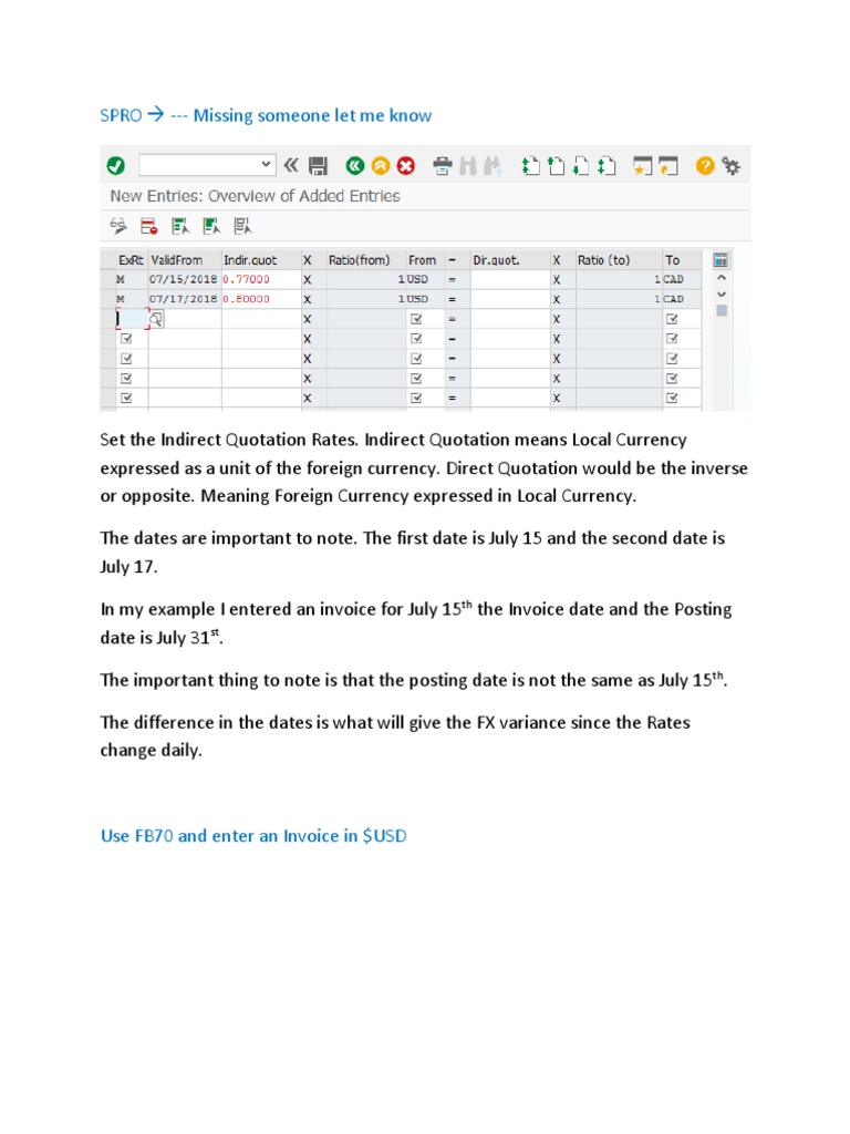Sap Ar Foreign Currency Configuration - 