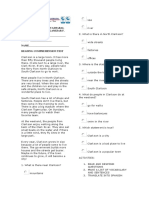 Instituto Tecnico Guaimaral Teacher: Marta Villamizar F. GRADE: SEVENTH - DATE: - NAME - Reading Comprehension Test