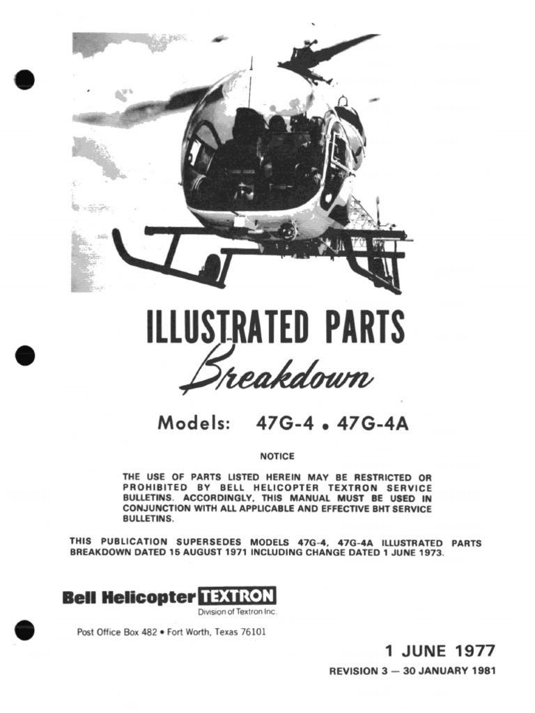 Bell 47G-4 & 47G-4A Parts Manual | PDF | Helicopter Rotor | Nature