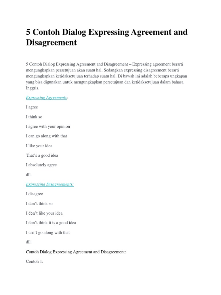 5 Contoh Dialog Expressing Agreement And Disagreement