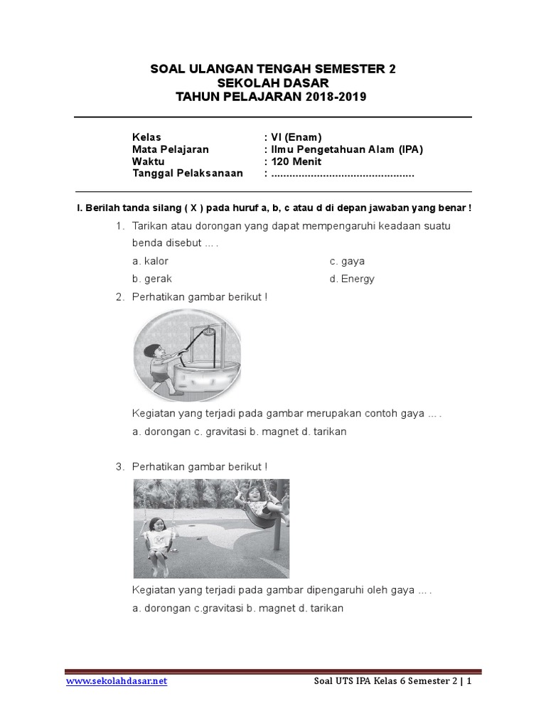 Contoh Soal Mi Kls 6 Satelit Uraian